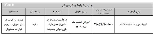 آغاز مرحله جدید فروش خودرو کوییک S از امروز دوشنبه